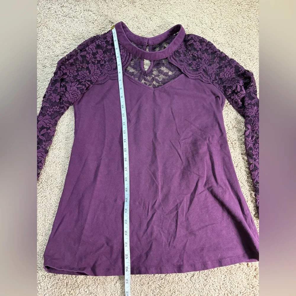Torrid Deep Purple Lace Sleeve Blouse - Picture 4 of 4